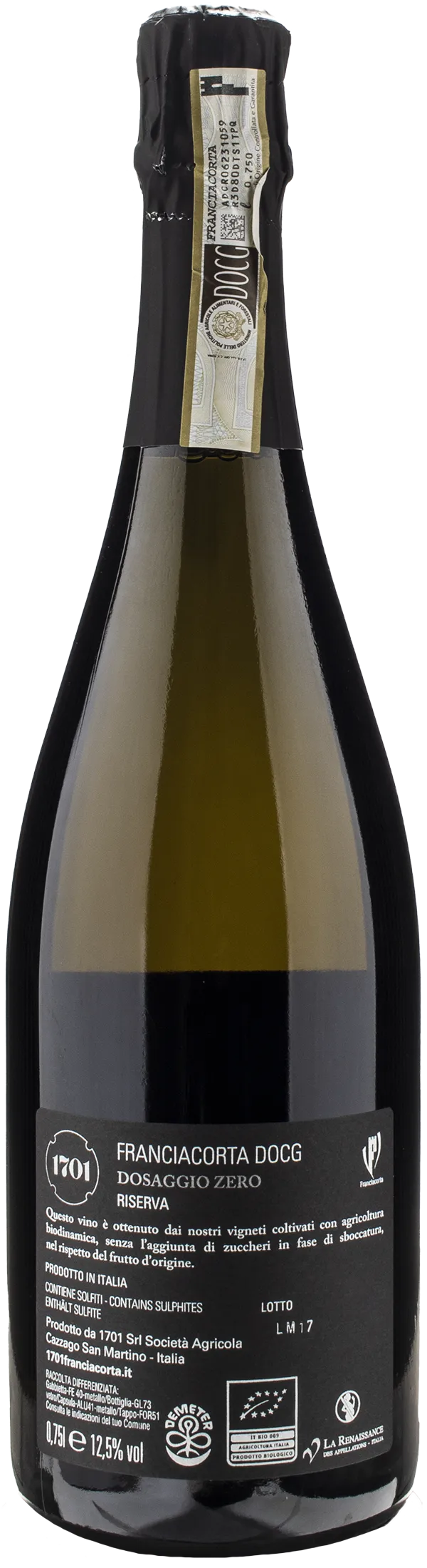 1701 Franciacorta Dosaggio Zero Riserva Millesimato 2016