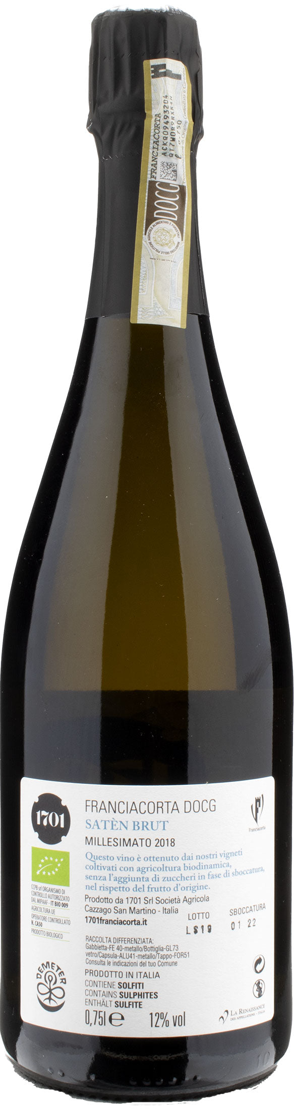 1701 Franciacorta Saten Brut Millesimato 2018