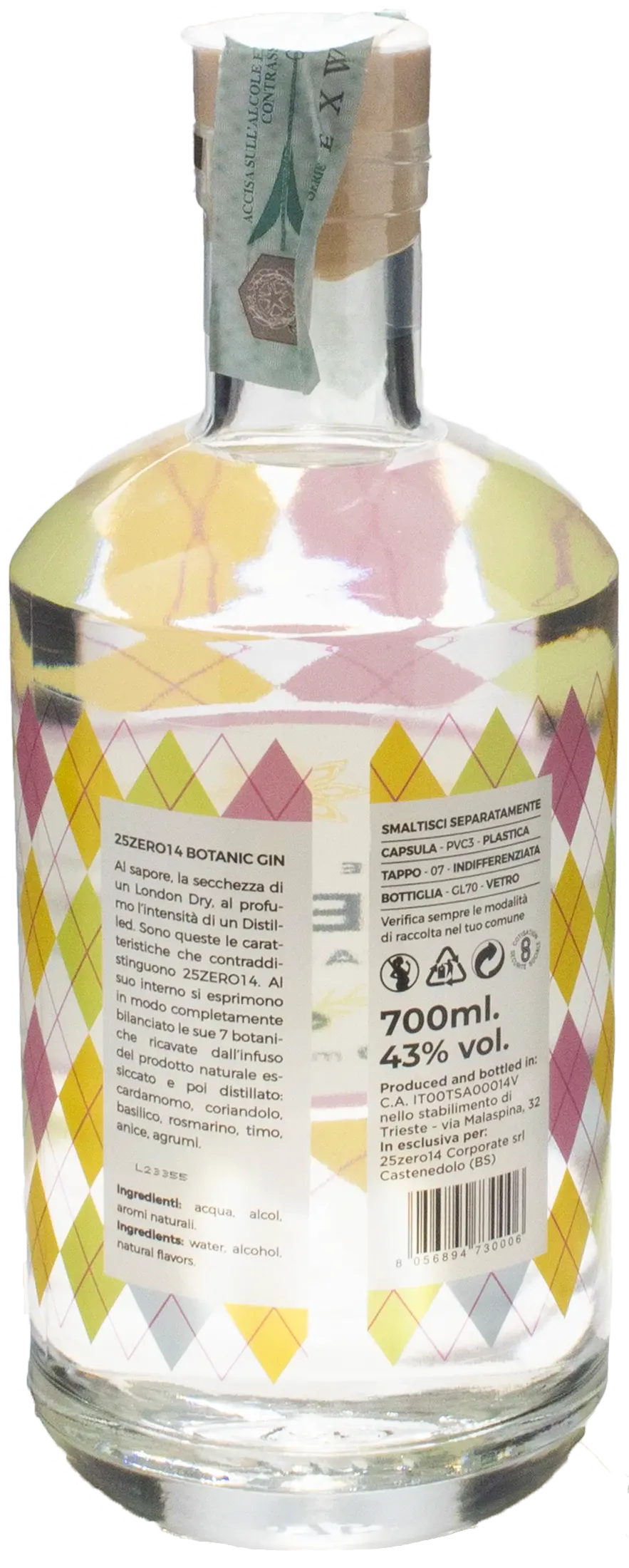 25Zero14 Botanic Gin 0.7L