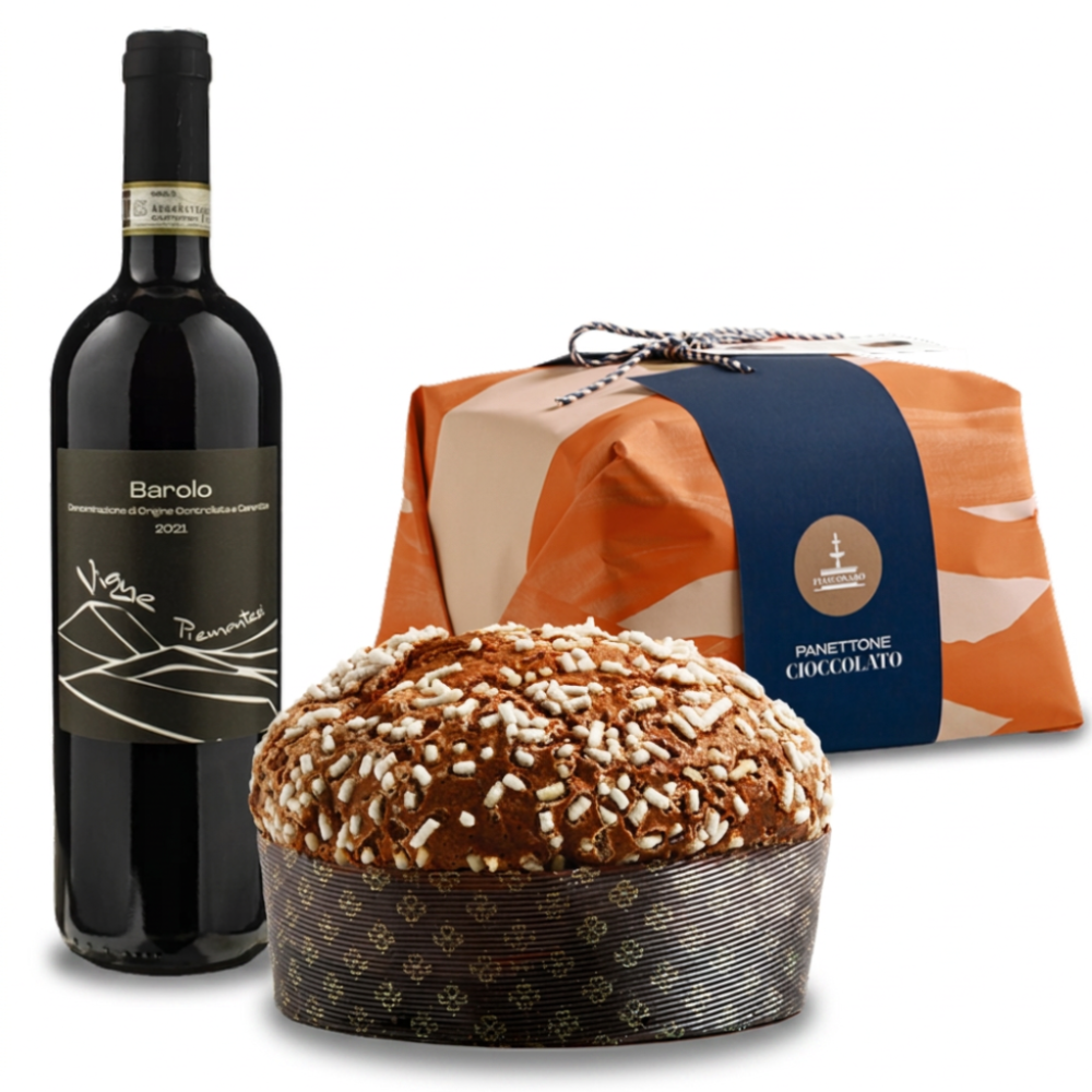 Fiasconaro Chocolate Panettone & Vigne Piemontesi Barolo 2021 - Christmas Gift