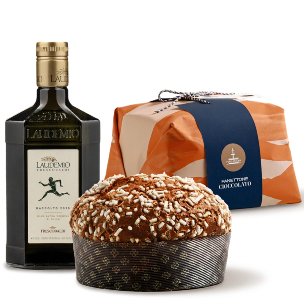 Fiasconaro Chocolate Panettone &  Frescobaldi Laudemio Olio Extra Vergine d'Oliva 0.5L - Christmas Gift