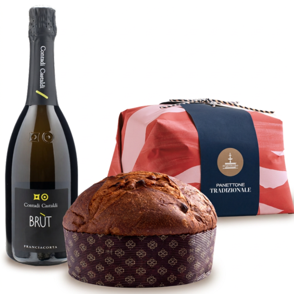 Fiasconaro Traditional Panettone & Contadi Castaldi Franciacorta Brùt - Christmas Gift