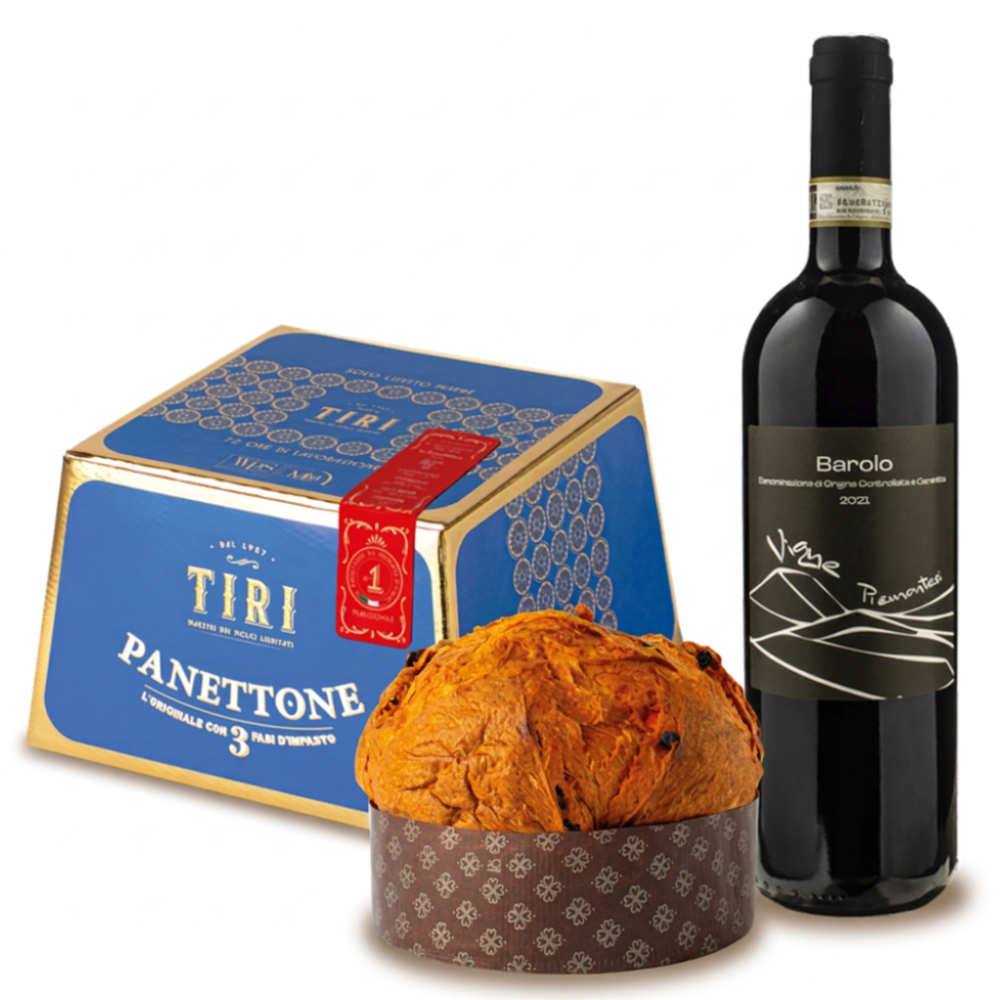 Tiri Traditional Panettone & Vigne Piemontesi Barolo 2021 - An Exceptional Christmas Gift