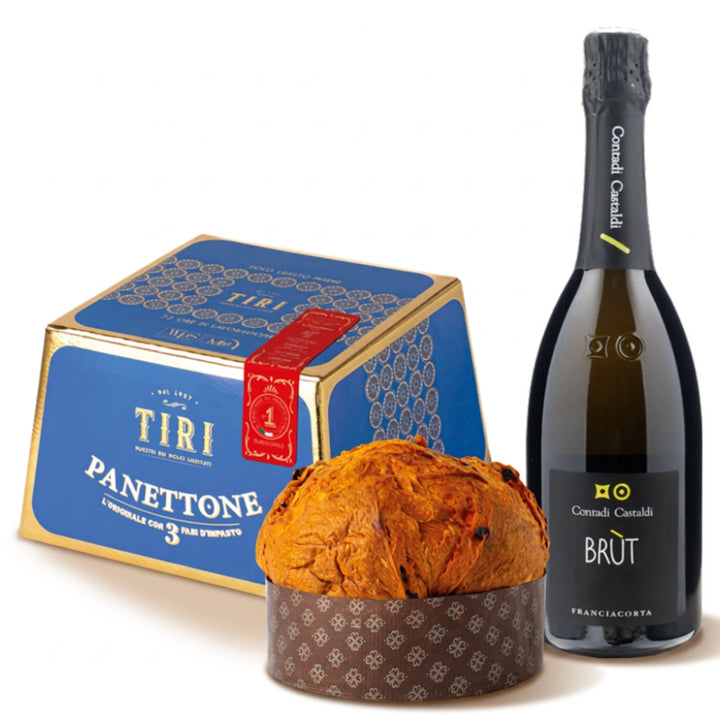 Tiri Traditional Panettone & Contadi Castaldi Franciacorta Brut - An Exceptional Christmas Gift