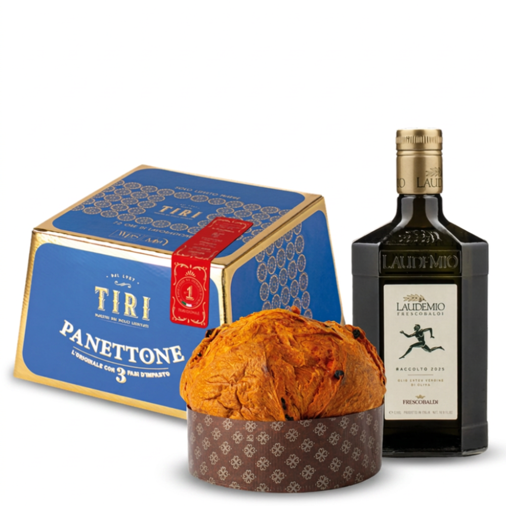Tiri Traditional Panettone & Laudemio Olio Extra Vergine d'Oliva 0.5L 2025 - An Exceptional Christmas Gift