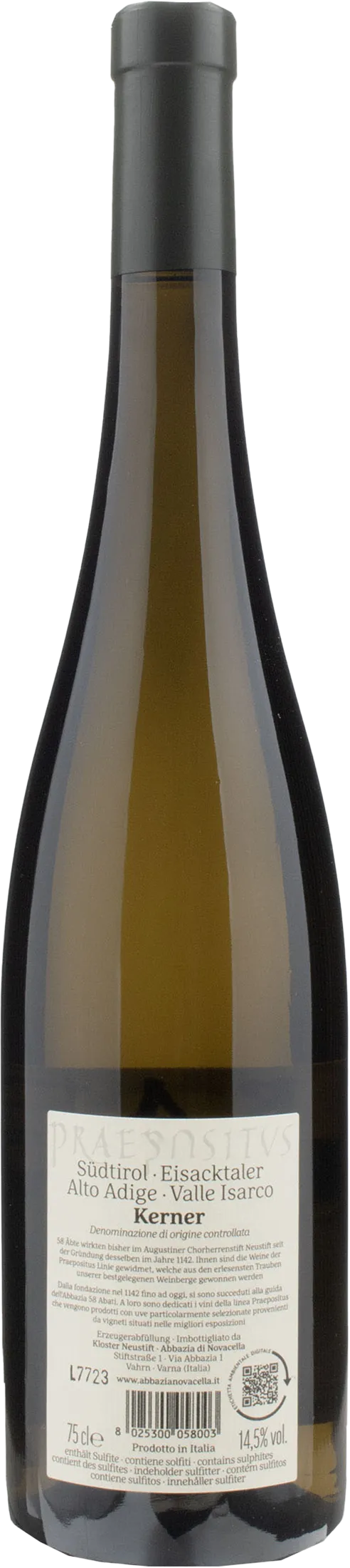 Abbazia di Novacella Praepositus Valle Isarco Kerner 2022