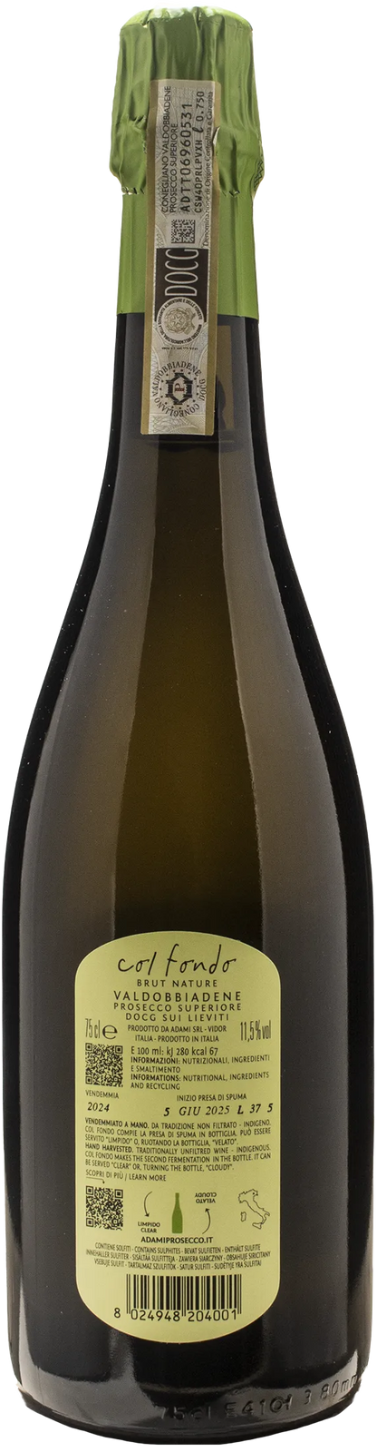 Adami Valdobbiadene Prosecco Superiore Col Fondo sui lieviti Brut Nature 2024