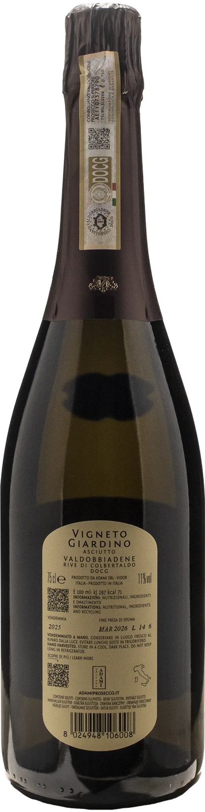 Adami Valdobbiadene Prosecco Vigneto Giardino Rive di Colbertaldo Dry 2025
