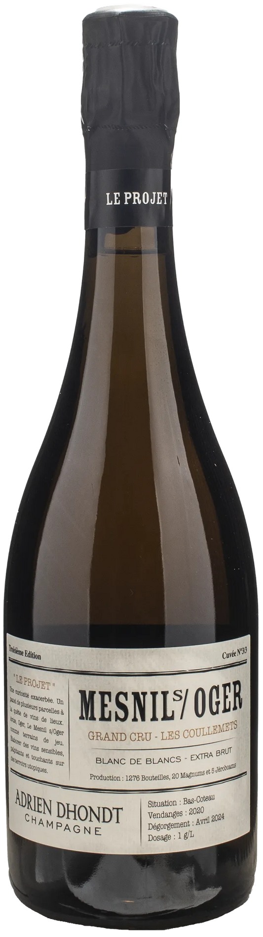 Adrien Dhondt Champagne Les Coullemets Grand Cru Blanc De Blancs Extra Brut 2020