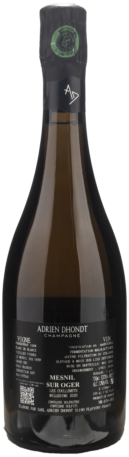 Adrien Dhondt Champagne Les Coullemets Grand Cru Blanc De Blancs Extra Brut 2020