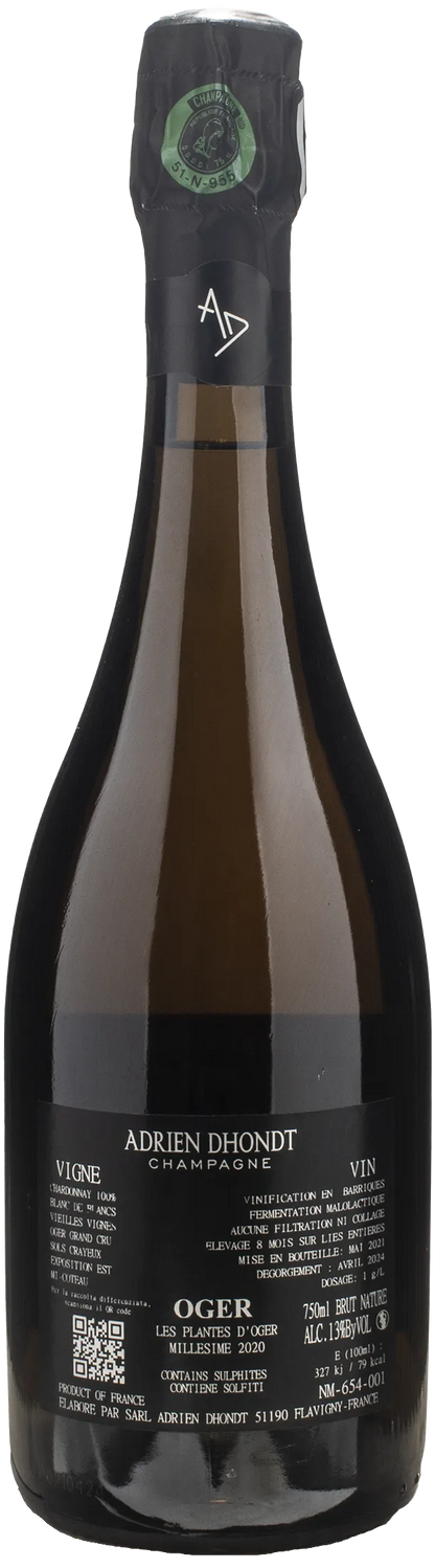 Adrien Dhondt Champagne Les Plantes d'Oger Grand Cru Blanc De Blancs Brut Nature 2020