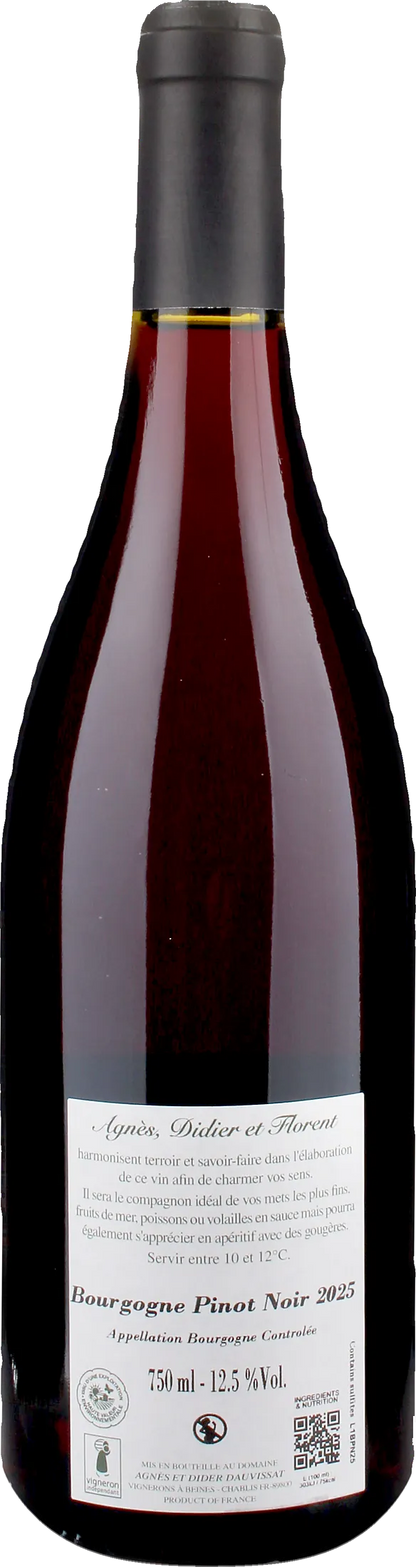 Agnes et Didier Dauvissat Bourgogne Pinot Noir 2025