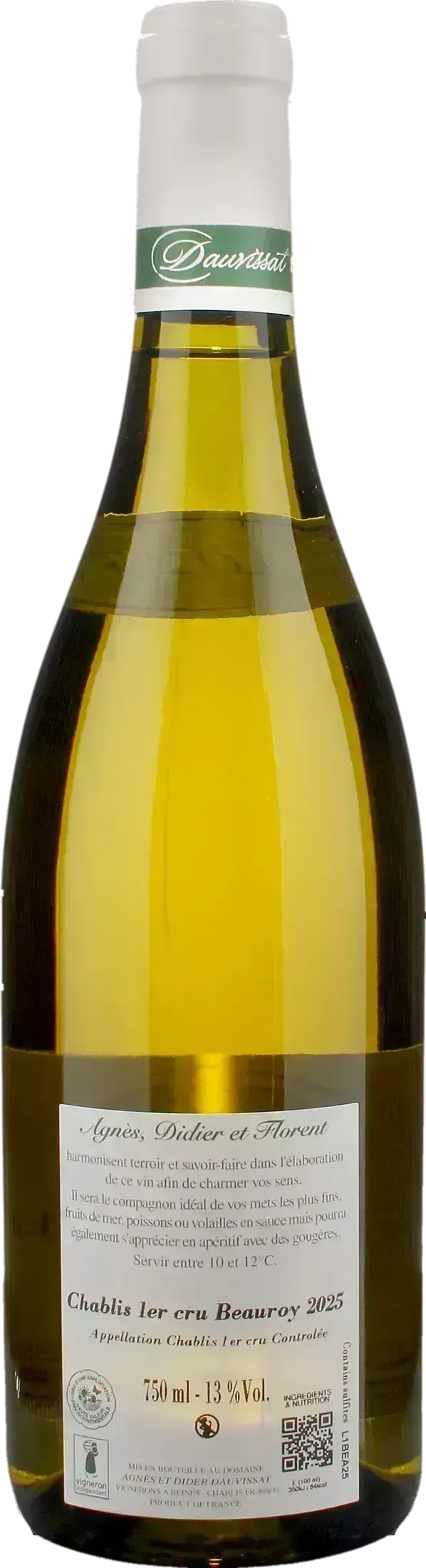 Agnes et Didier Dauvissat Chablis 1er Cru Beauroy 2025
