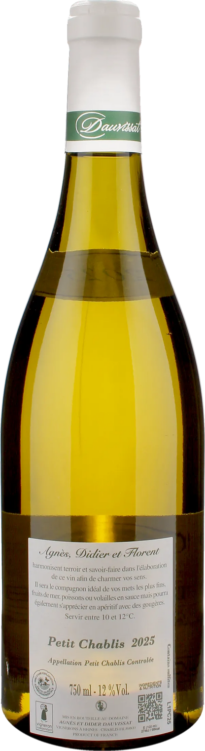 Agnes et Didier Dauvissat Petit Chablis Les Deux Terres 2025