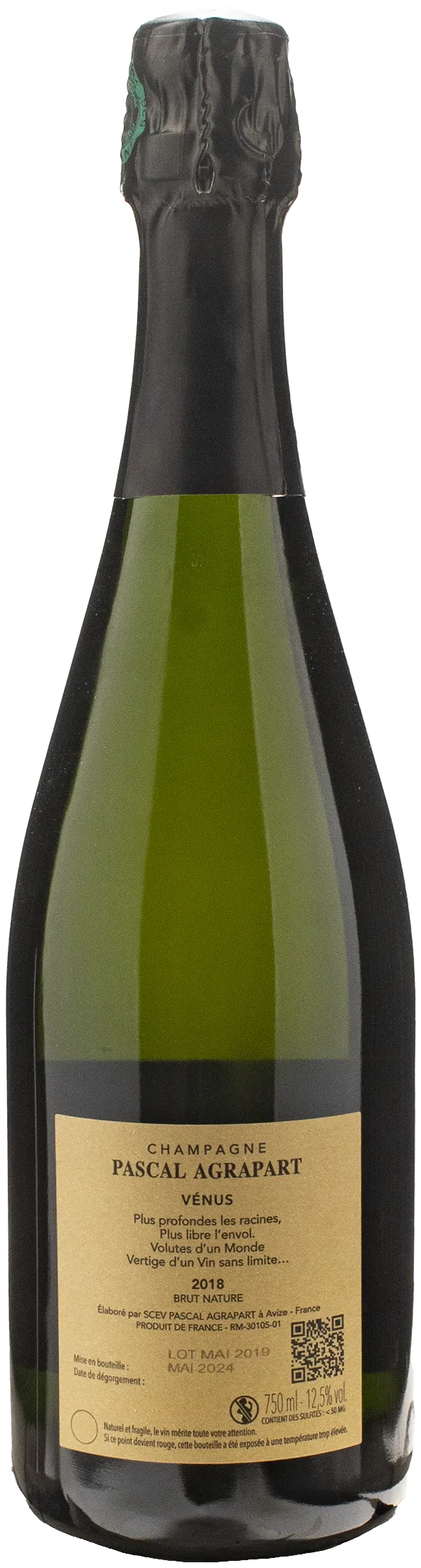 Agrapart Champagne Grand Cru Blanc de Blancs Venus Brut Nature 2018
