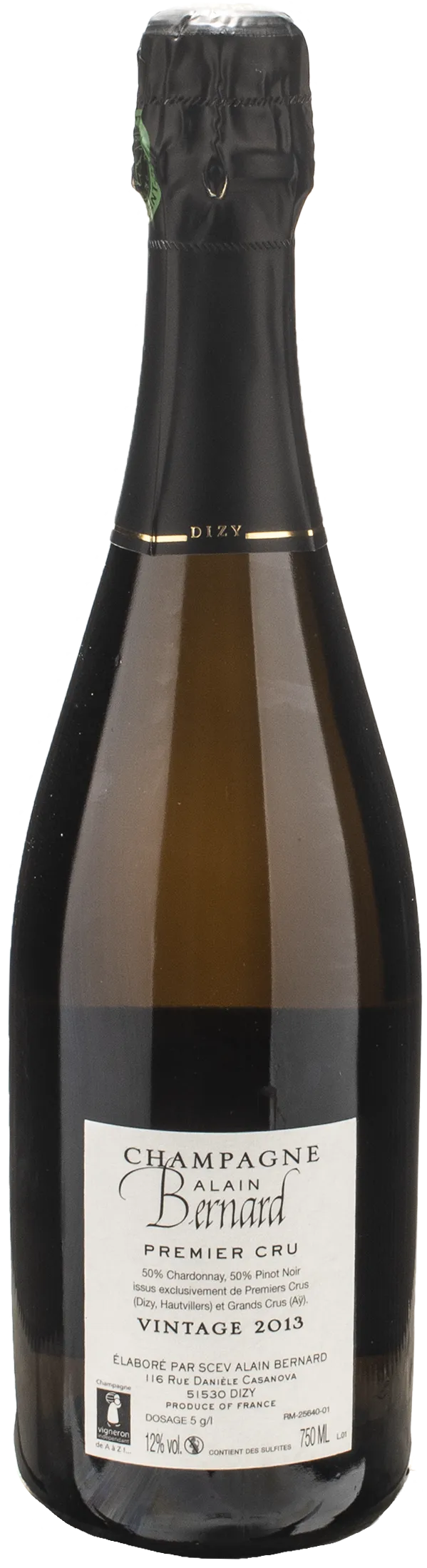 Alain Bernard Champagne 1er Cru Millesime 2013