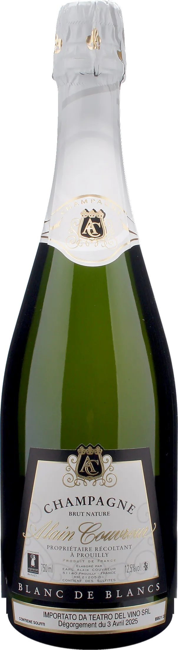 Alain Couvreur Champagne Blanc De Blancs Brut Nature