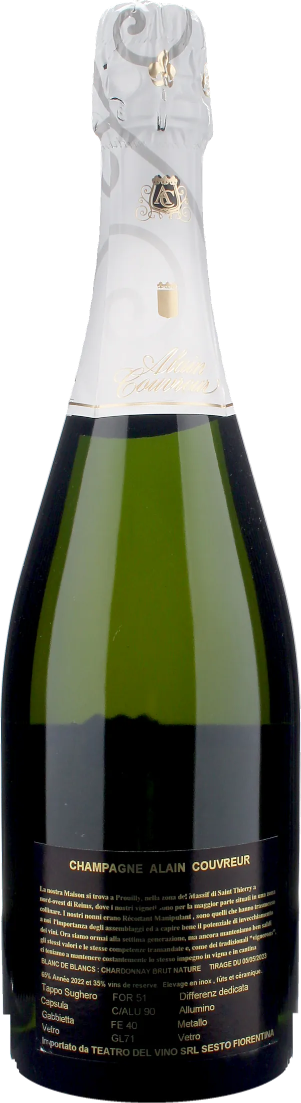 Alain Couvreur Champagne Blanc De Blancs Brut Nature