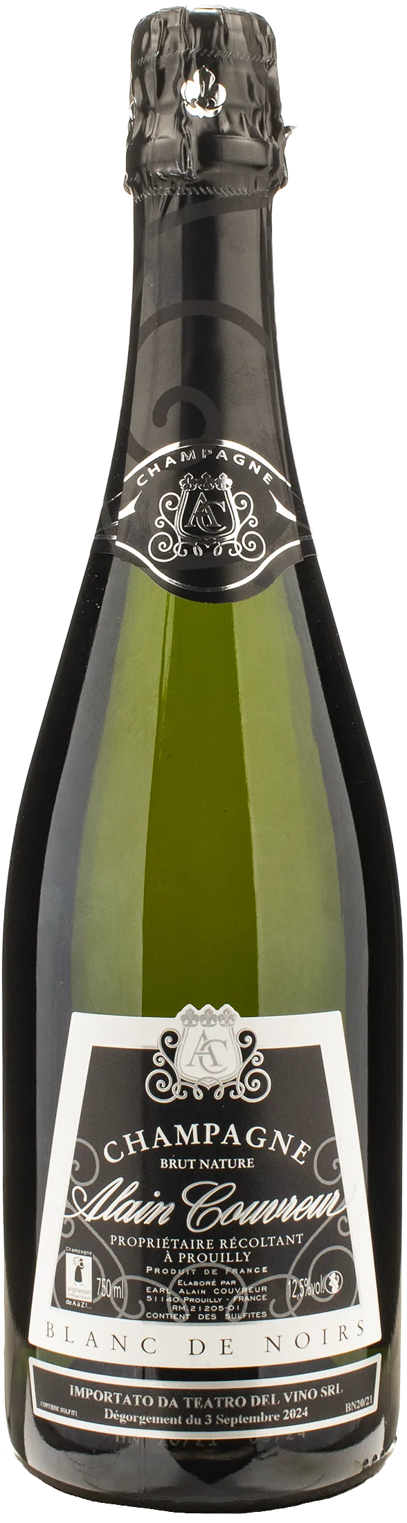Alain Couvreur Champagne Blanc De Noirs Brut Nature