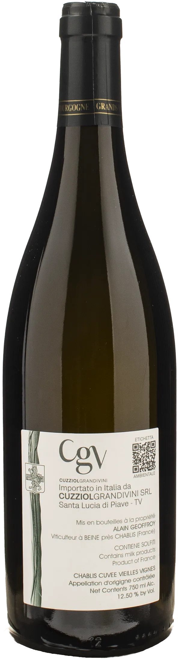 Alain Geoffroy Chablis Wlevee en futs de chene Cuvee Vieilles Vignes 2023