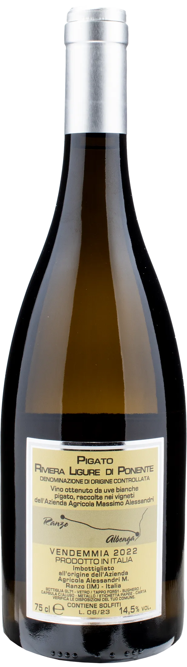 Alessandri Costa Delle Vigne Pigato Riviera Ligure Ponente Vigne Veggie 2022