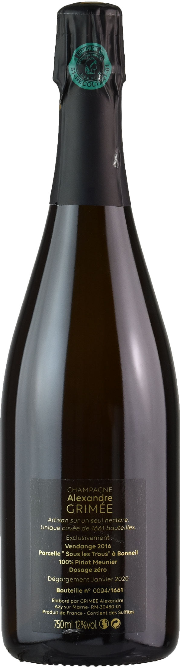 Alexandre Grimée Champagne Blanc de Noirs Dosaggio Zero