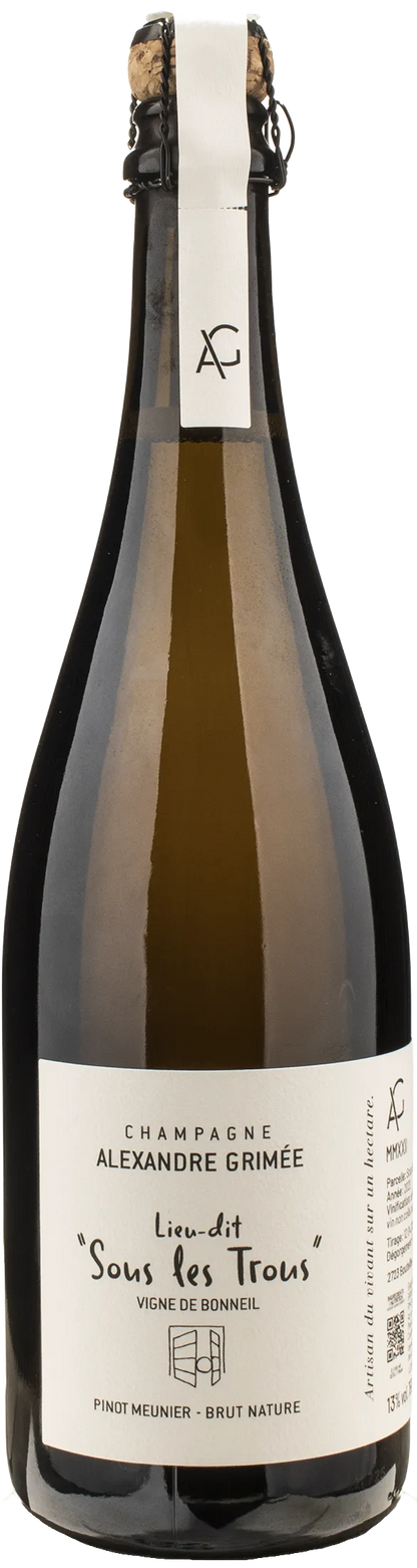 Alexandre Grimee Champagne Pinot Meunier Brut Nature Sous le Trous 2022