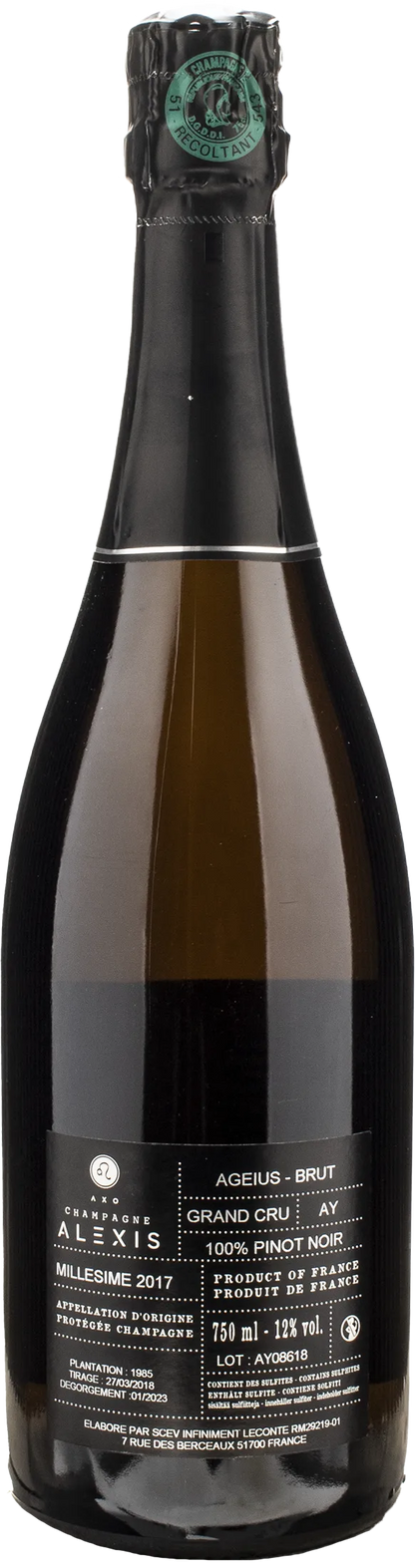 Alexis Leconte Champagne Aegius Grand Cru Ay Pinot Noir Brut 2017