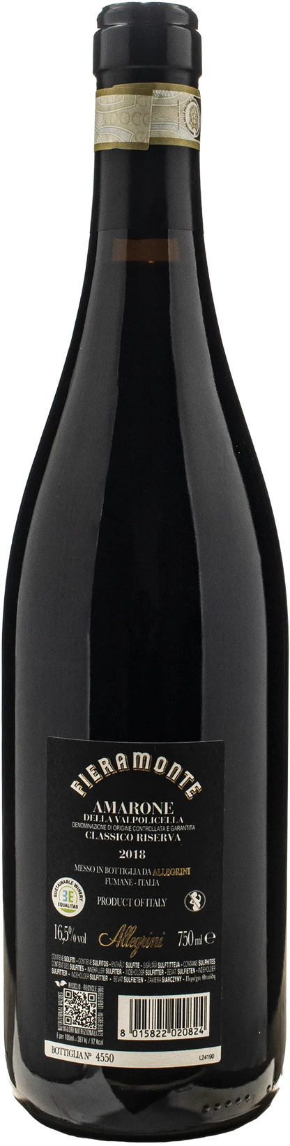 Allegrini Amarone della Valpolicella Classico Fieramonte Riserva 2018