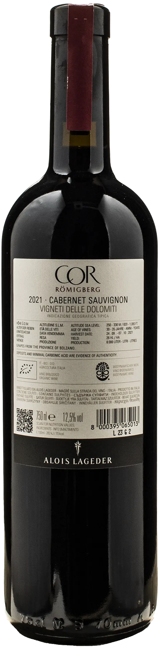 Alois Lageder Cabernet Sauvignon Cor Romigberg 2021
