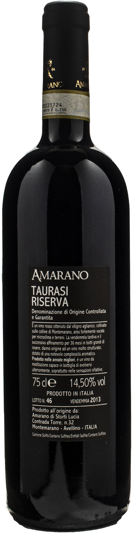 Amarano Taurasi Riserva Principe Lagonessa 2013