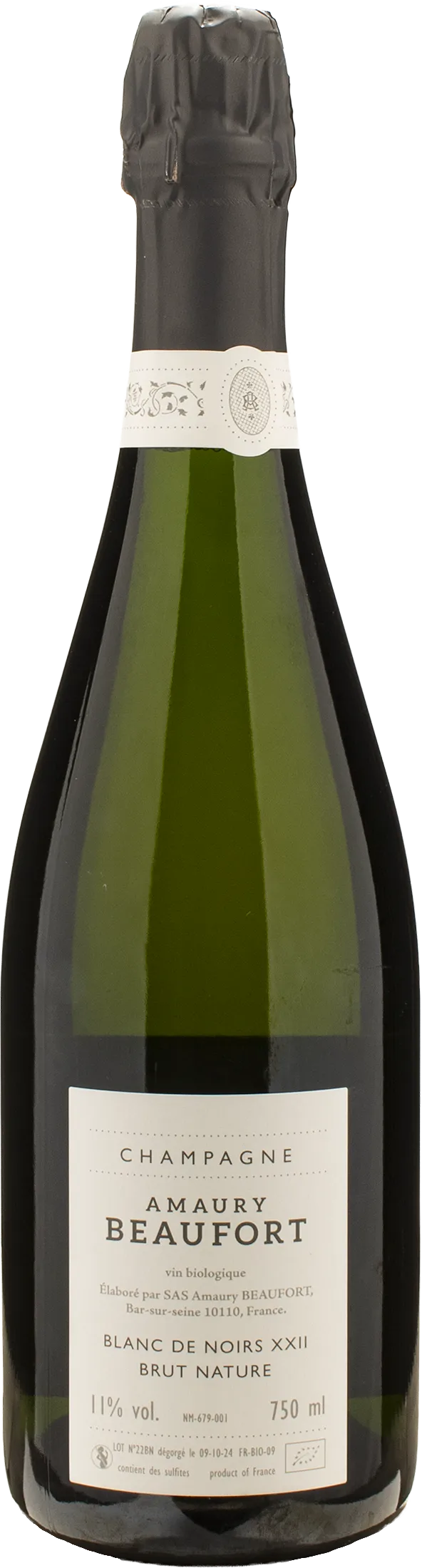 Amaury Beaufort Champagne Blanc de Noirs Brut Nature Les Jardin de la Porte de Troyes 2022