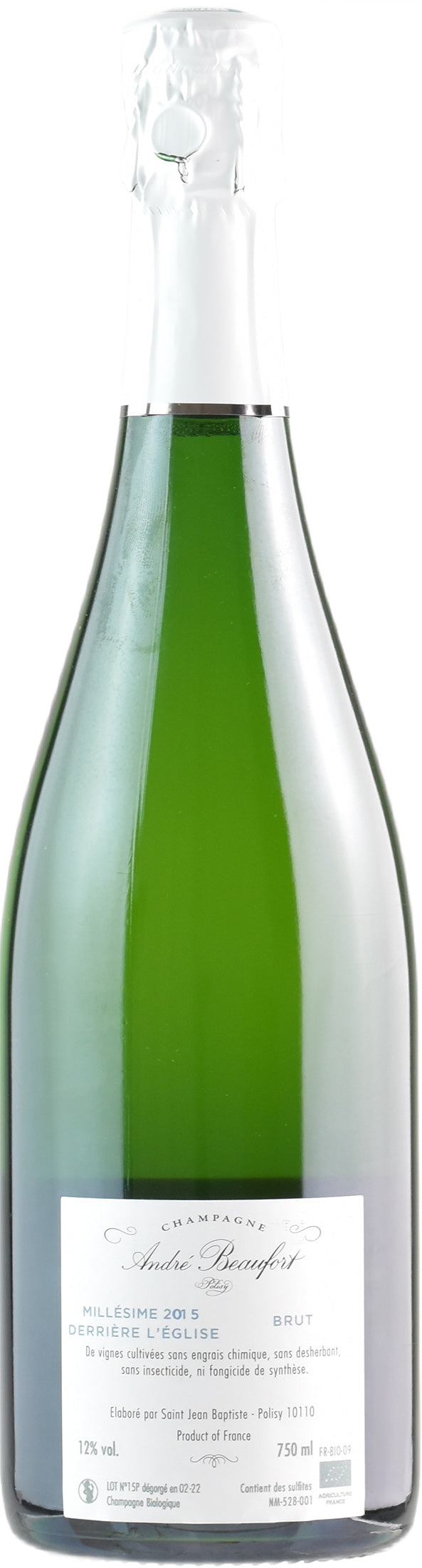 Andre Beaufort Champagne Derrière l'Eglise Brut Millesime 2015
