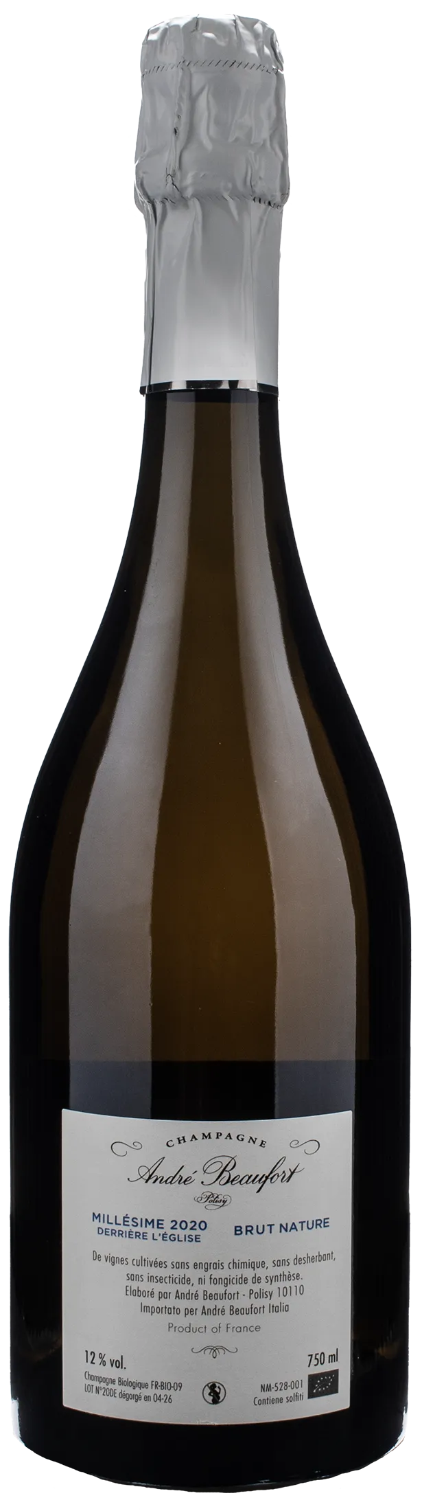 Andre Beaufort Champagne Derriere l'Eglise Brut Nature 2020