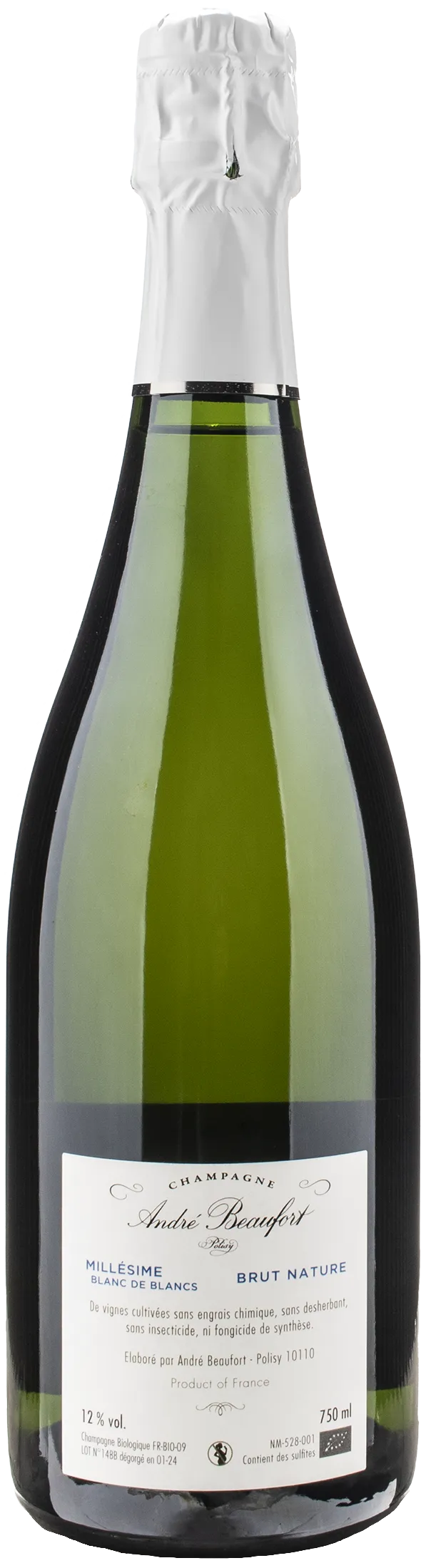 Andre Beaufort Champagne Polisy Blanc de Blancs Brut Nature 2014