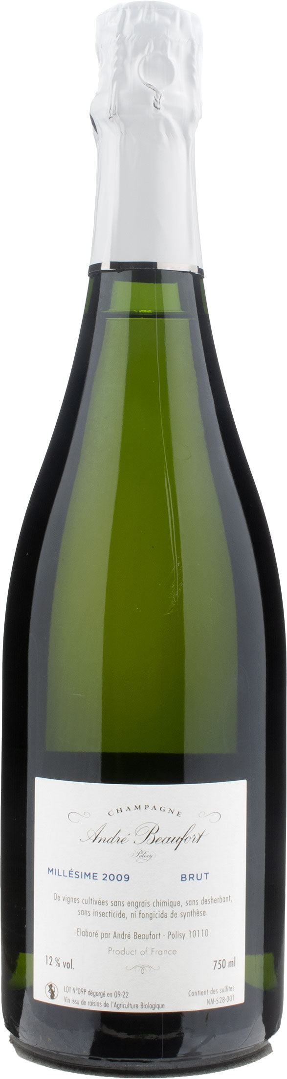 Andre Beaufort Champagne Polisy Blanc De Noirs Brut Millesime 2009