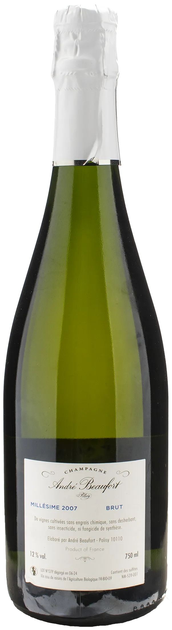 Andre Beaufort Champagne Polisy Brut Millesime 2007