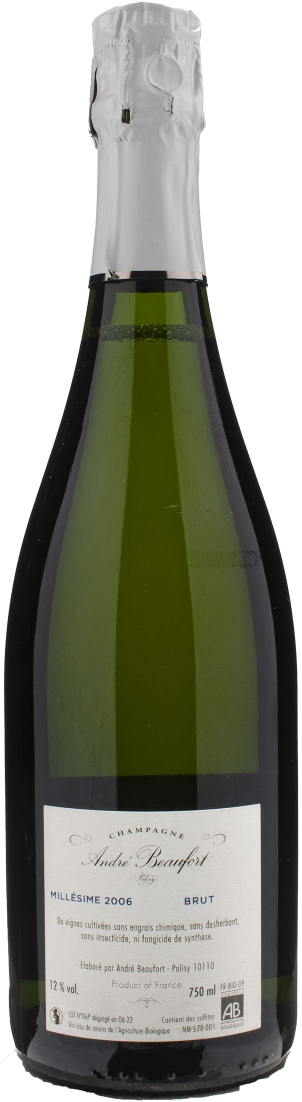 Andre Beaufort Champagne Polisy Grande Reserve Brut Millesime 2006