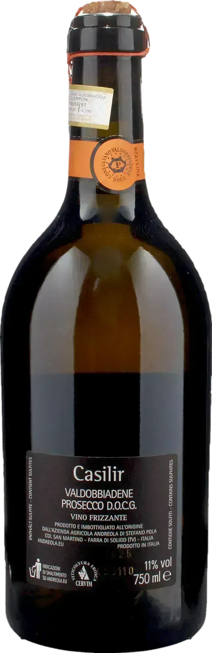 Andreola Valdobbiadene Prosecco Calisir Frizzante Spago 2025