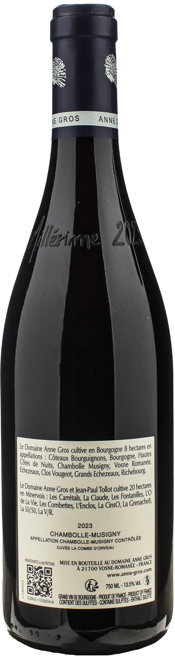 Anne Gros Chambolle Musigny Cuveè La Combe d’Orveau 2023