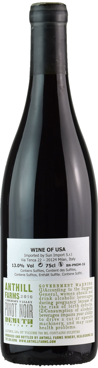 Anthill Farms Demuth Vineyard Pinot Noir 2016