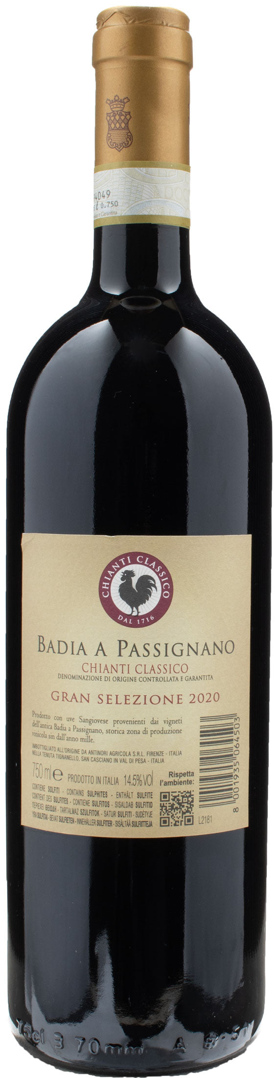 Antinori Chianti Classico Gran Selezione Badia a Passignano 2020