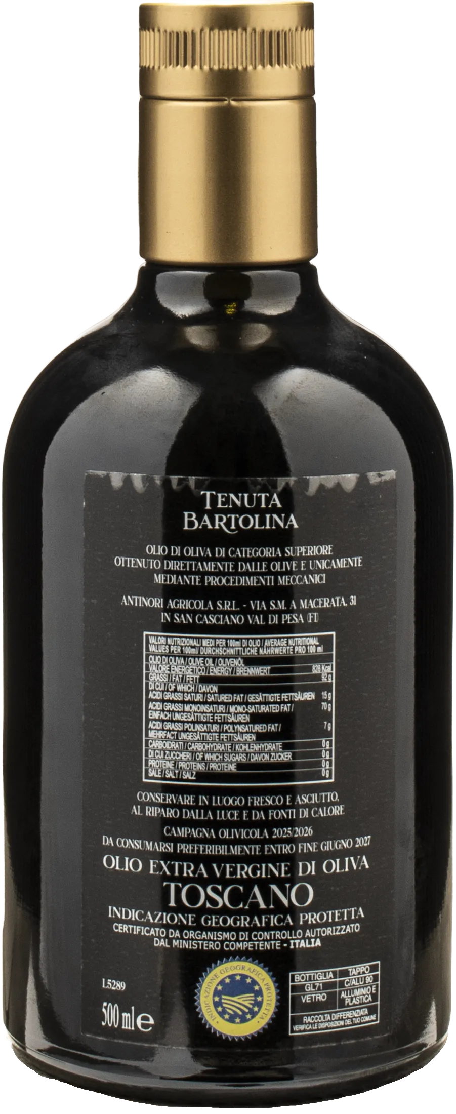 Antinori Tenuta Bartolina Olio Extra Vergine di Oliva 0.5L 2025