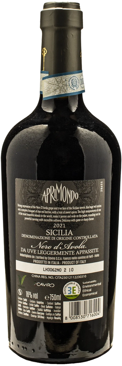 Aprimondo Nero d'Avola da Uve leggermente appassite 2021