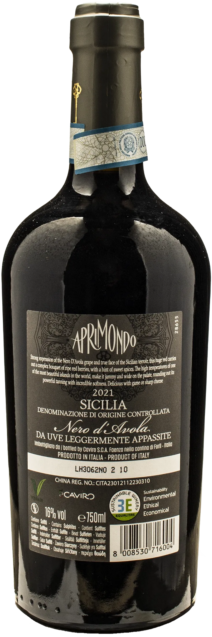 Aprimondo Nero d'Avola da Uve leggermente appassite 2021