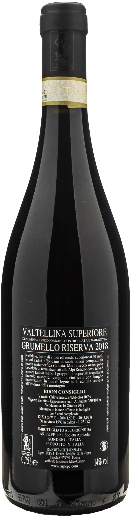 Ar.Pe.Pe Valtellina Superiore Grumello Riserva Buon Consiglio 2018
