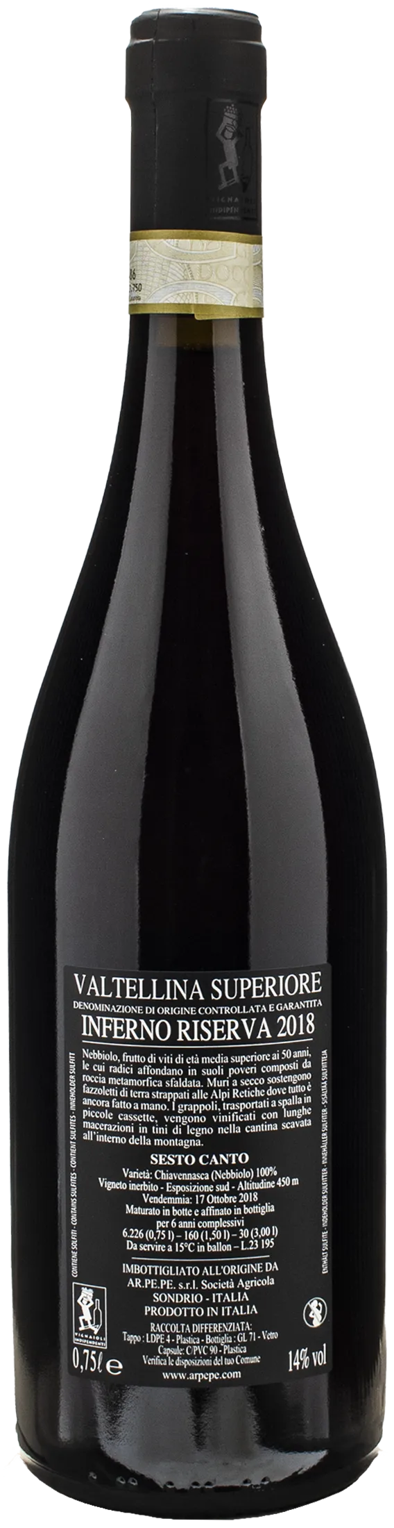 Ar.Pe.Pe Valtellina Superiore Inferno Sesto Canto Riserva 2018
