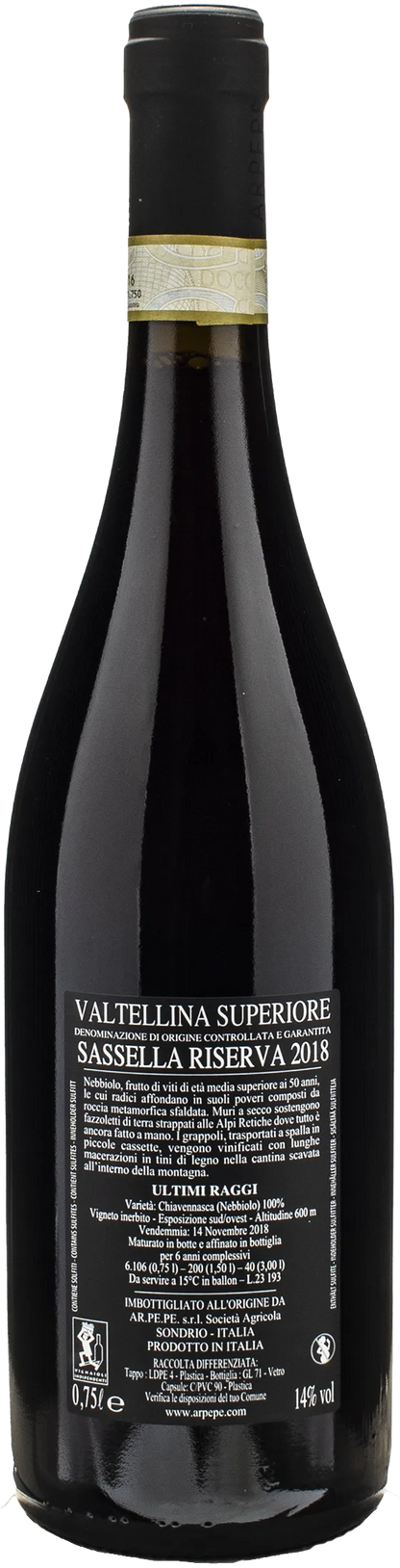Ar.Pe.Pe Valtellina Superiore Sassella Riserva Ultimi Raggi 2018