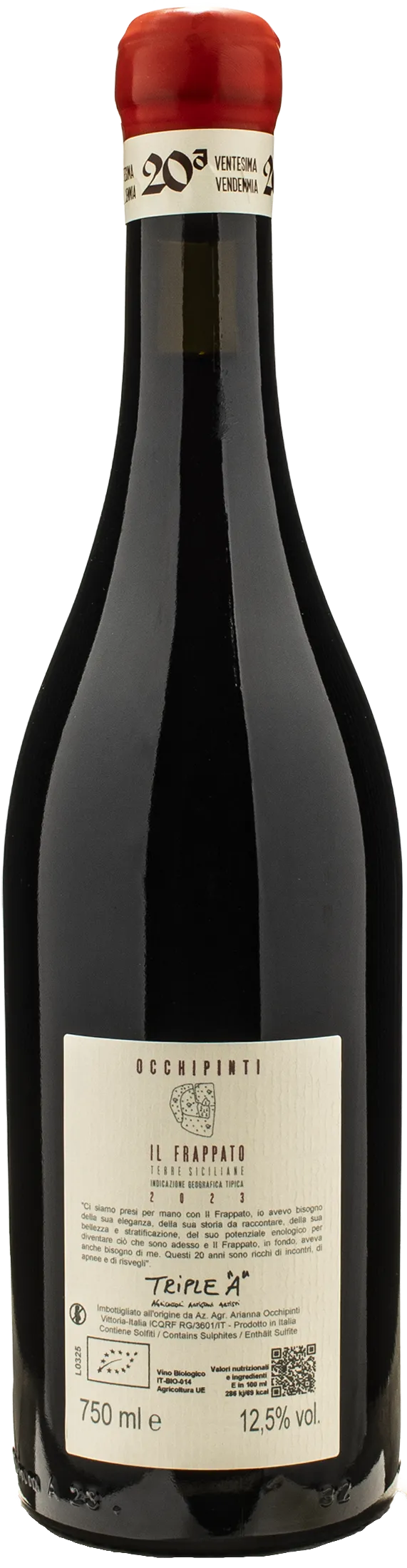 Arianna Occhipinti Il Frappato Ventesima Vendemmia 2023