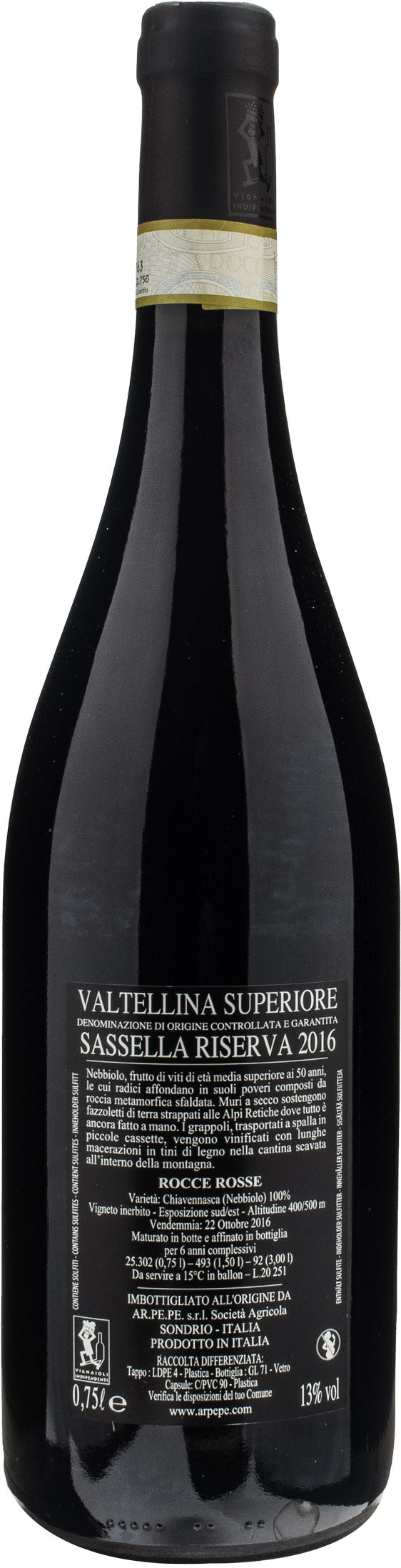 Ar.Pe.Pe Sassella Rocce Rosse Valtellina Superiore Riserva 2016